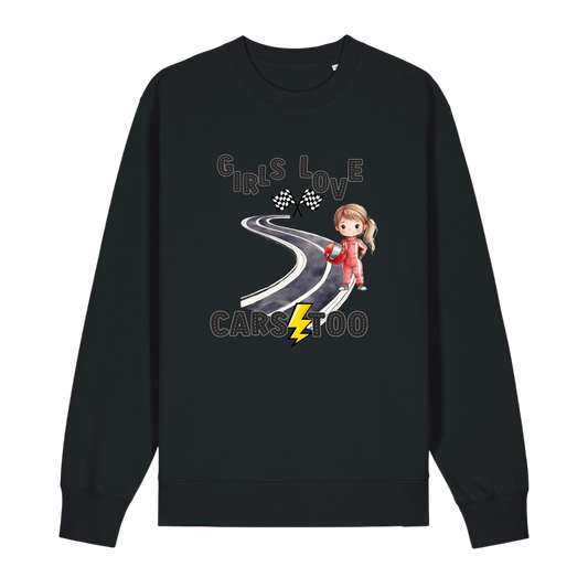 Girls Love Cars - Unisex Sweatshirt - Black (front)