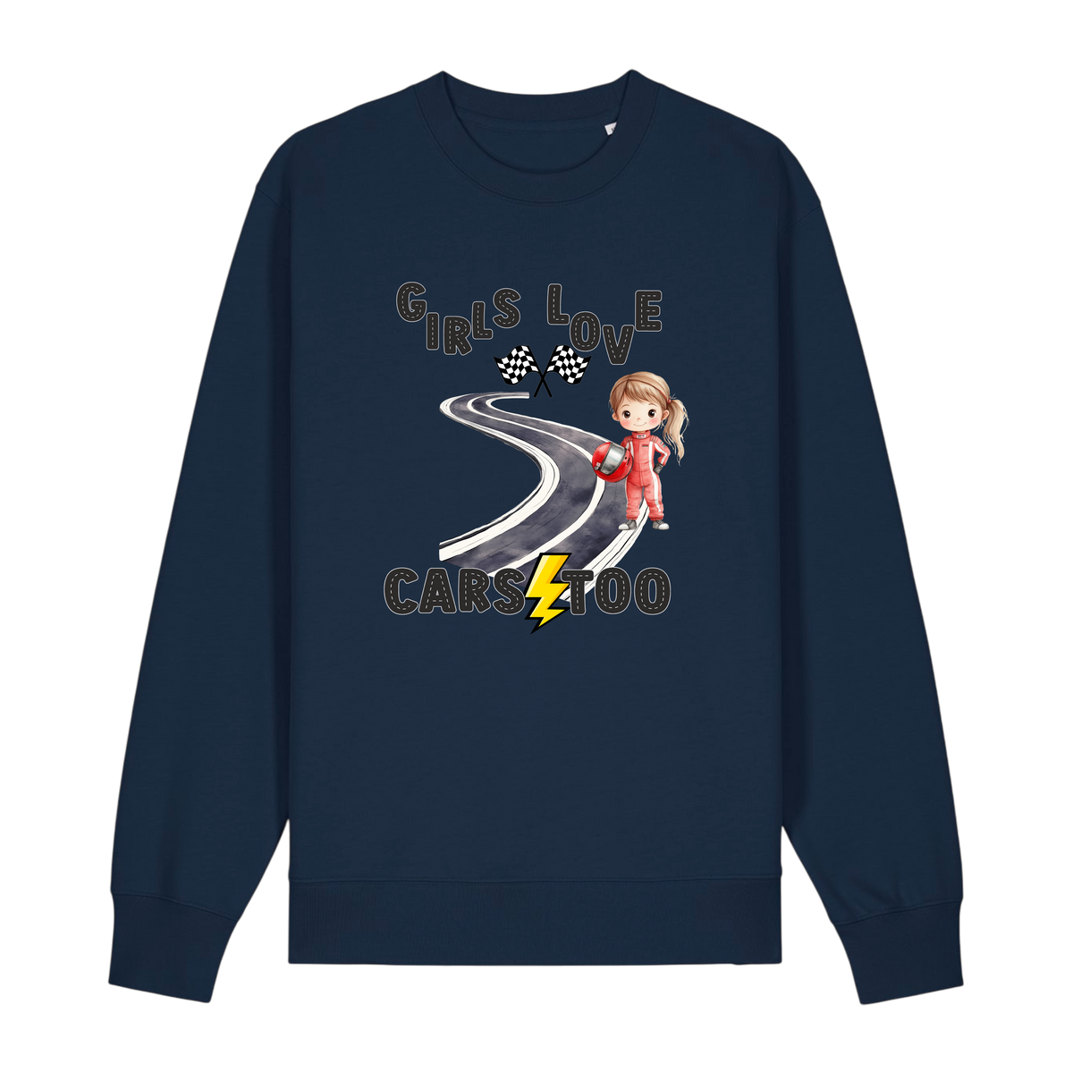 Girls Love Cars - Unisex Sweatshirt - French Navy (front)