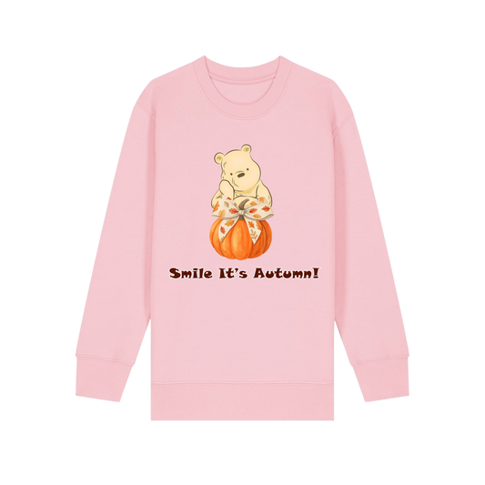 Pooh Bear Autumn - Kids Sweatshirt - Cotton Pink (front)