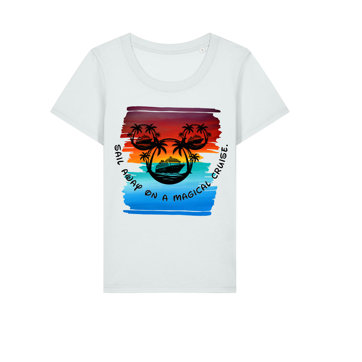 Sail Away - Ladies Fitted T-Shirt - Ice Blue (front)
