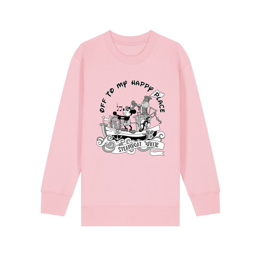 Steamboat Willie - Kids Sweatshirt - Cotton Pink (front)