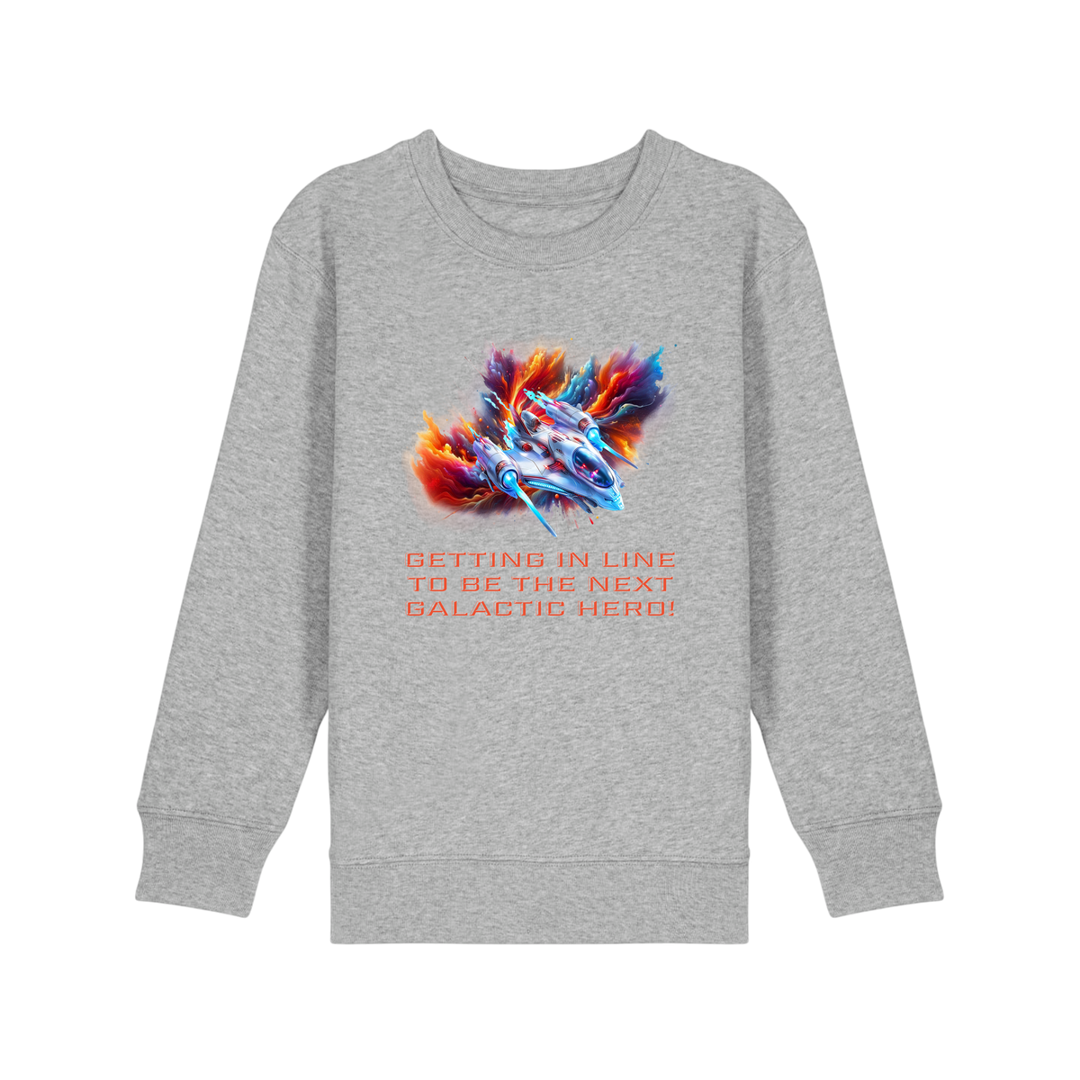 Galactic Hero - Kids Sweatshirt - Heather Grey (front)