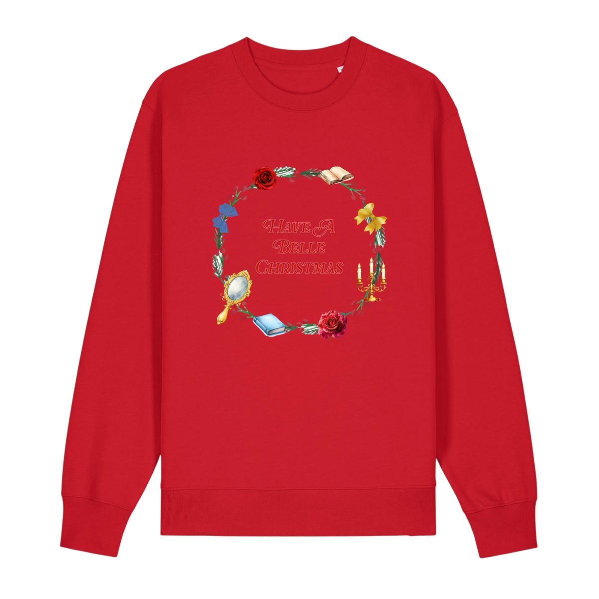 Belle Christmas Wreath - Unisex Sweatshirt - Red (front)