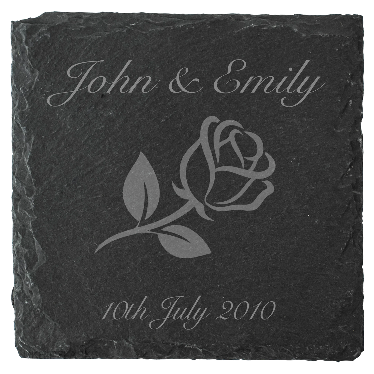 Personalised Laser Engraved Slate Coaster, Drink Mat