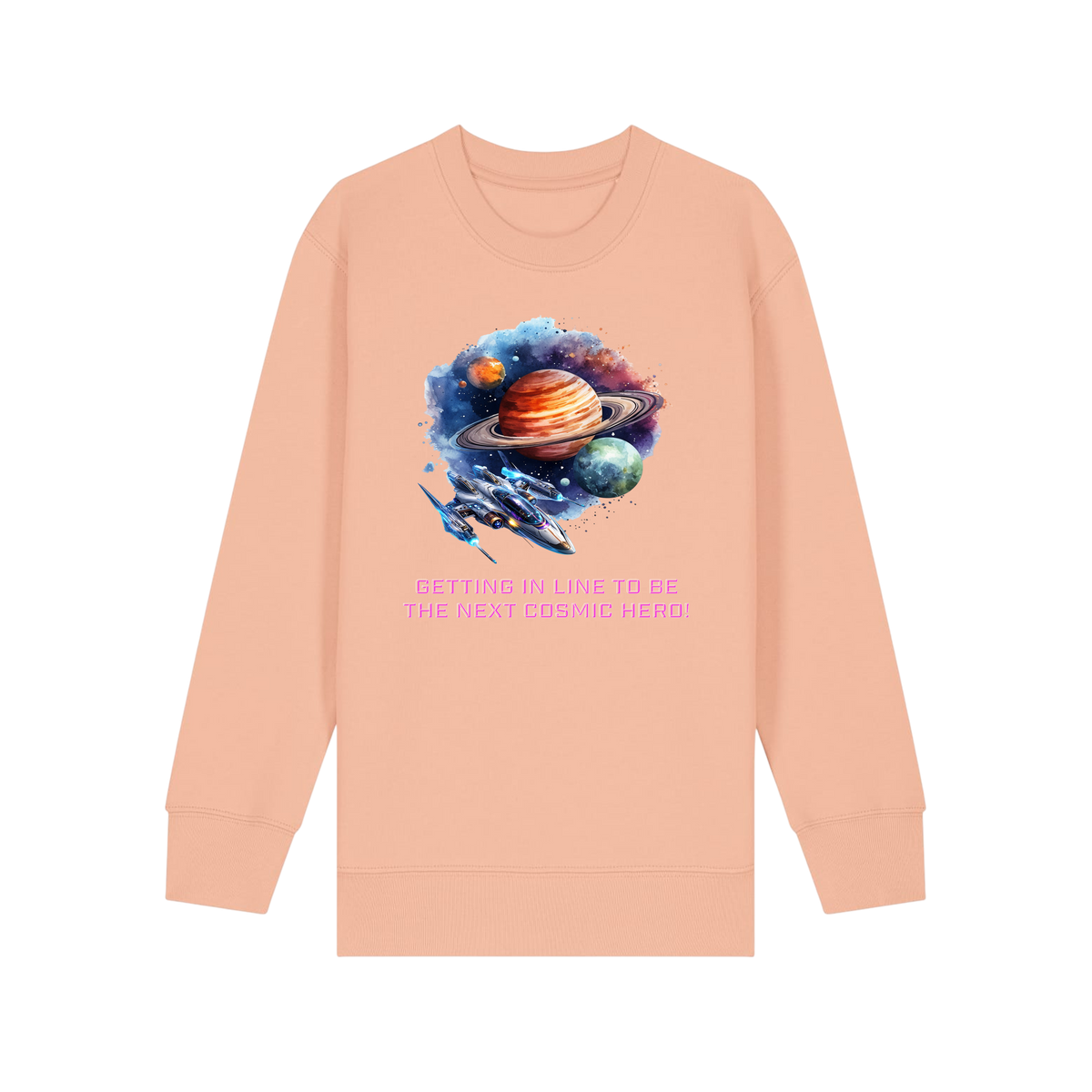 Cosmic Hero - Kids Sweatshirt - Fraiche Peche (front)