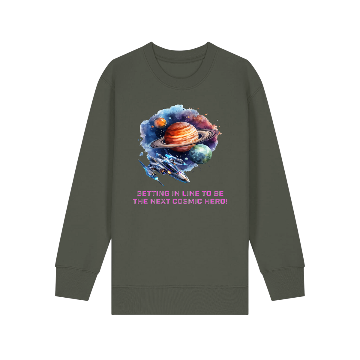 Cosmic Hero - Kids Sweatshirt - Khaki (front)