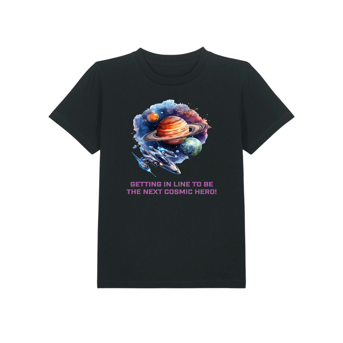 Cosmic Hero - Kids T-Shirt - Black (front)
