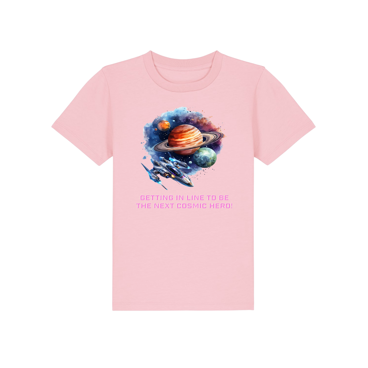 Cosmic Hero - Kids T-Shirt - Cotton Pink (front)