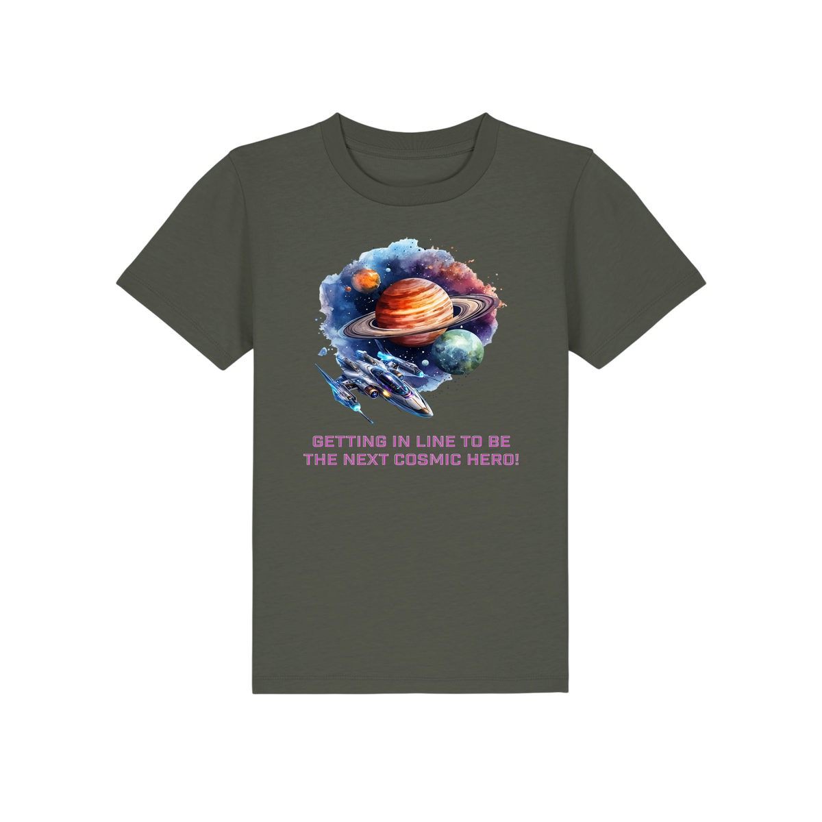 Cosmic Hero - Kids T-Shirt - Khaki (front)