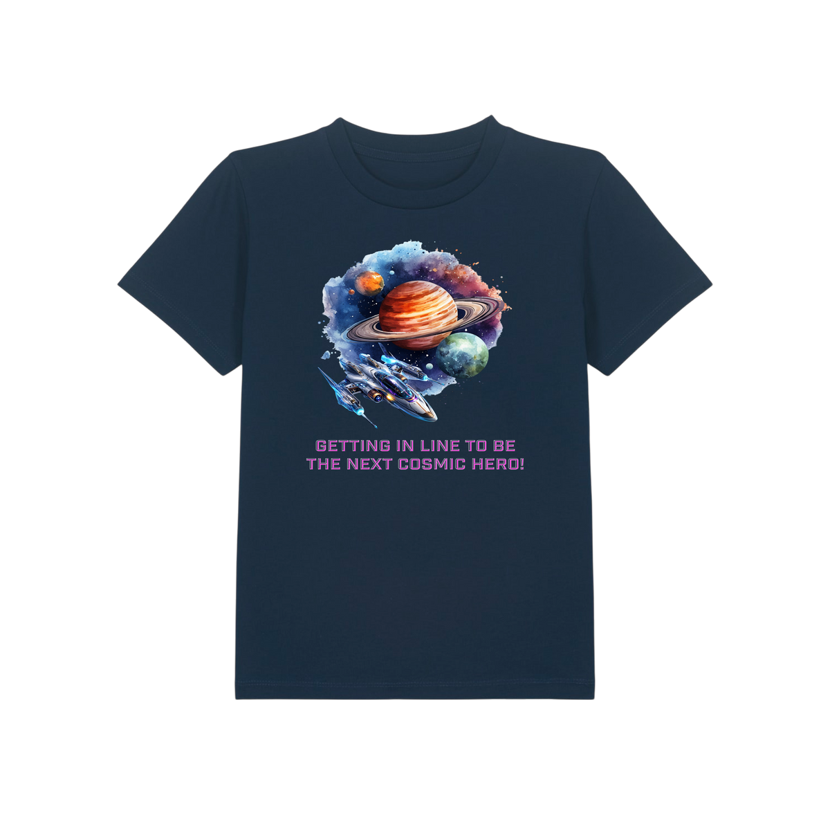 Cosmic Hero - Kids T-Shirt - French Navy (front)