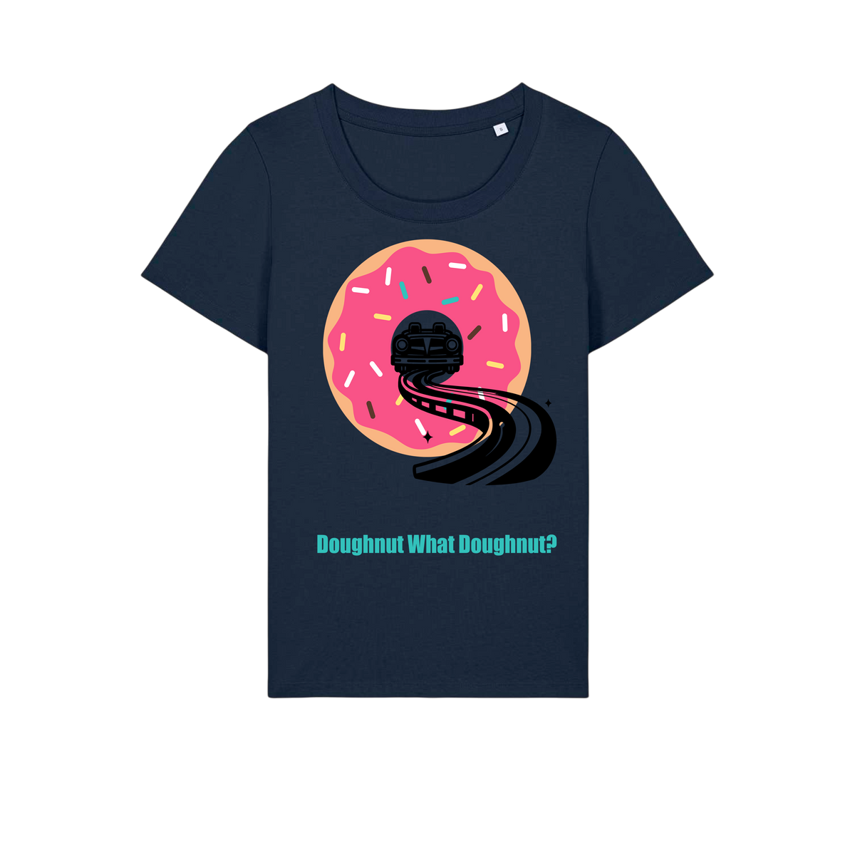 Doughnut What Doughnut - Ladies Fitted T-Shirt - French Navy (front)