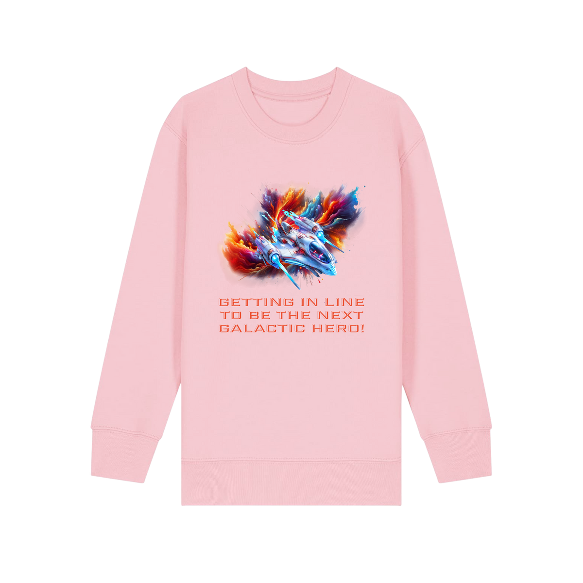 Galactic Hero - Kids Sweatshirt - Cotton Pink (front)