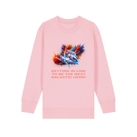 Galactic Hero - Kids Sweatshirt - Cotton Pink (front)