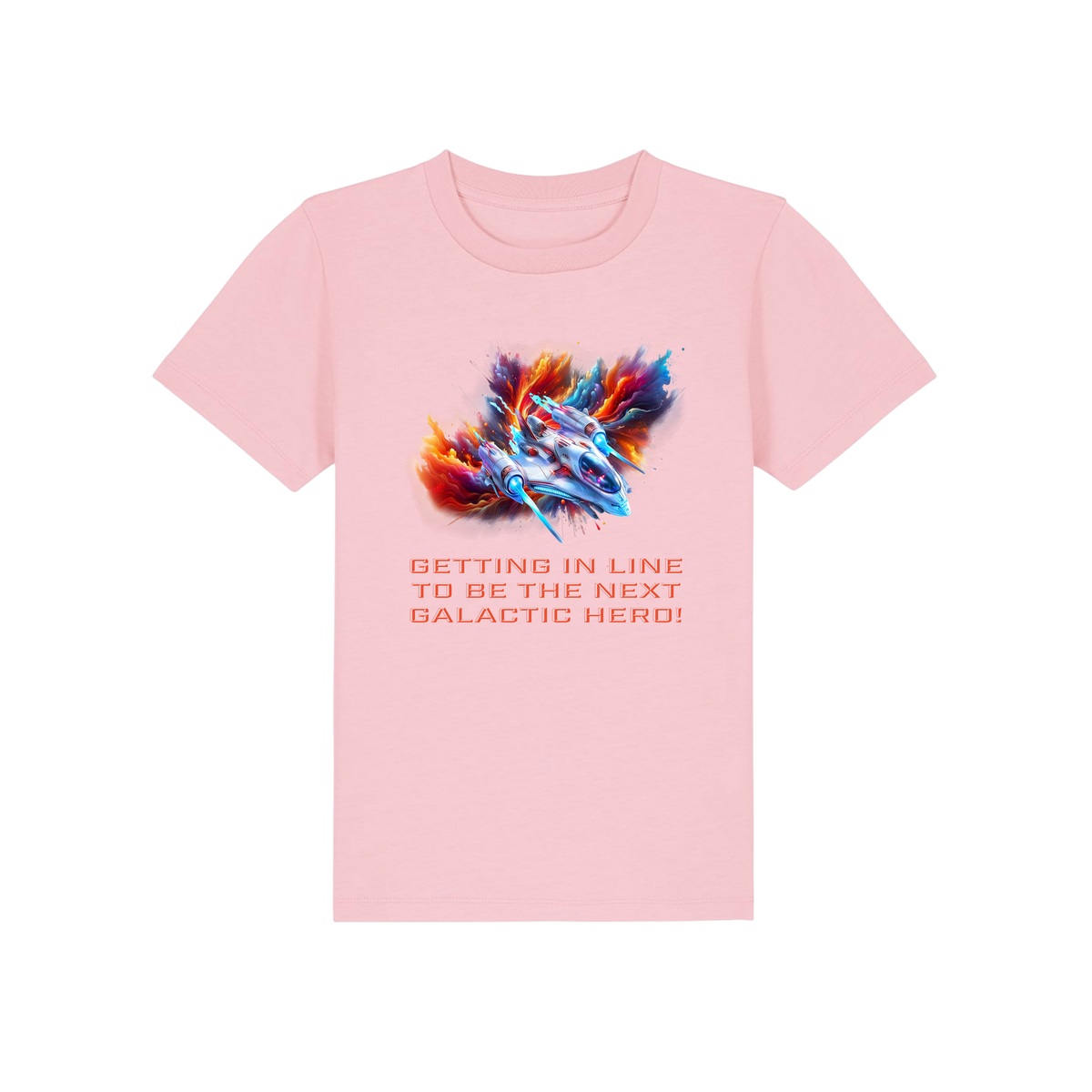 Galactic Hero - Kids T-Shirt - Cotton Pink (front)