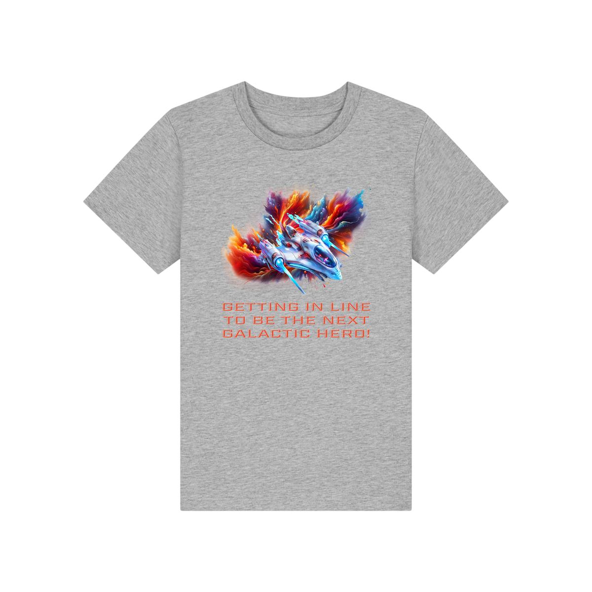 Galactic Hero - Kids T-Shirt - Heather Grey (front)