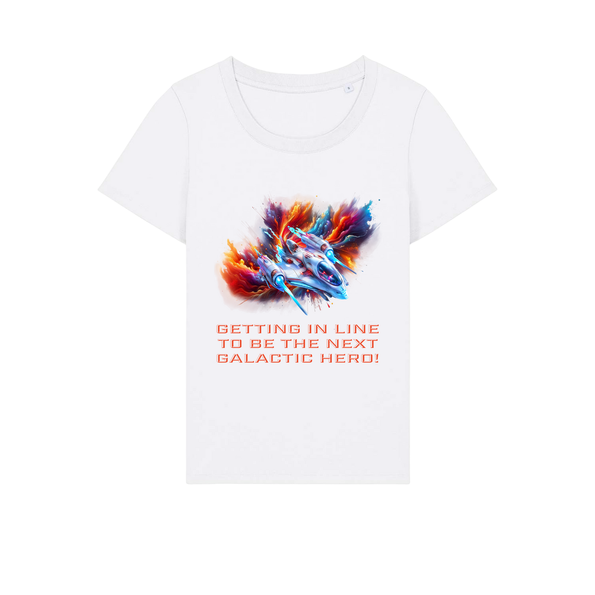 Galactic Hero - Ladies Fitted T-Shirt - White (front)