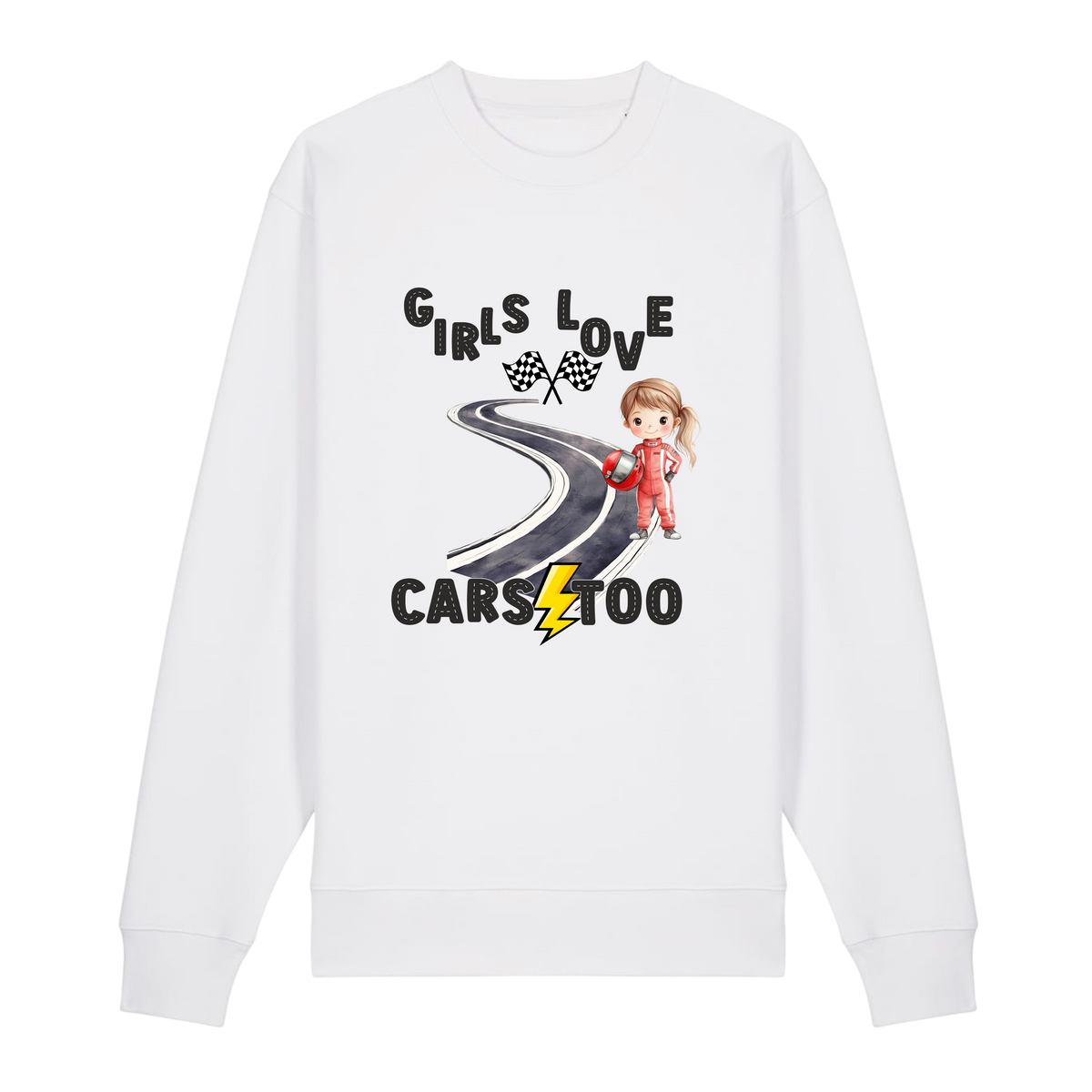 Girls Love Cars - Unisex Sweatshirt - White (front)