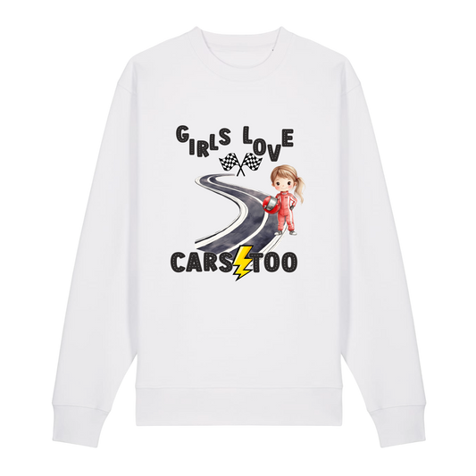 Girls Love Cars - Unisex Sweatshirt - White (front)