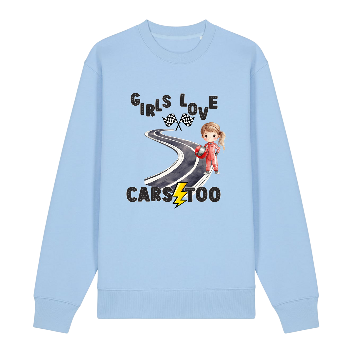 Girls Love Cars - Unisex Sweatshirt - Blue Soul (front)