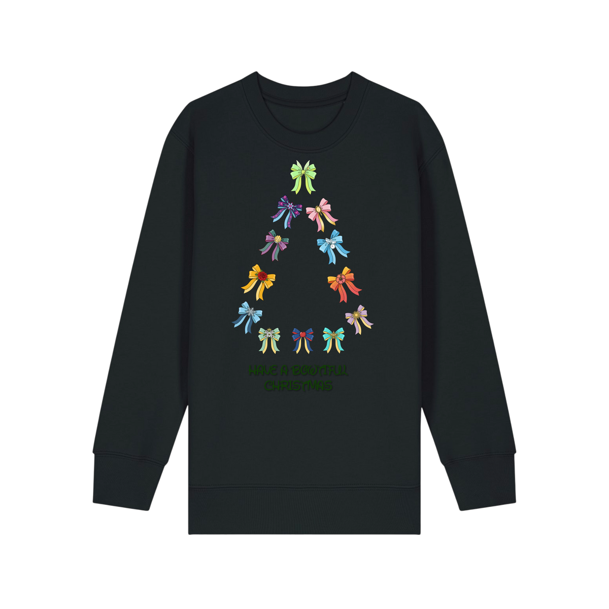 Have A Bowtiful Christmas - Kids Sweatshirt - Black (front)
