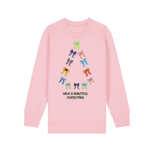 Have A Bowtiful Christmas - Kids Sweatshirt - Cotton Pink (front)