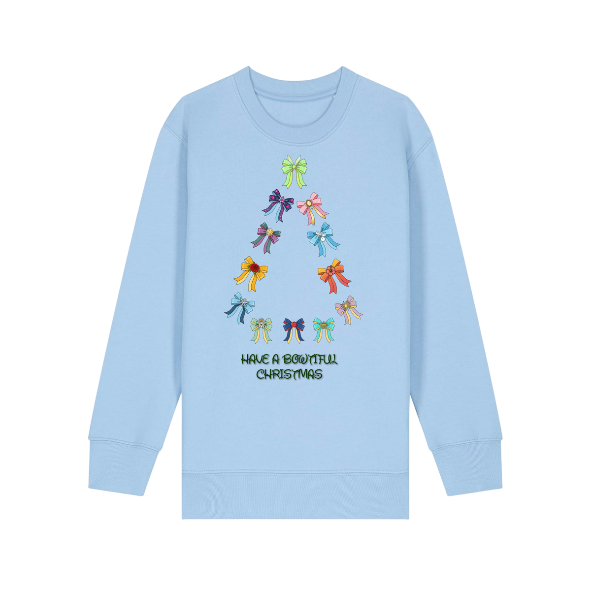 Have A Bowtiful Christmas - Kids Sweatshirt - Blue Soul (front)
