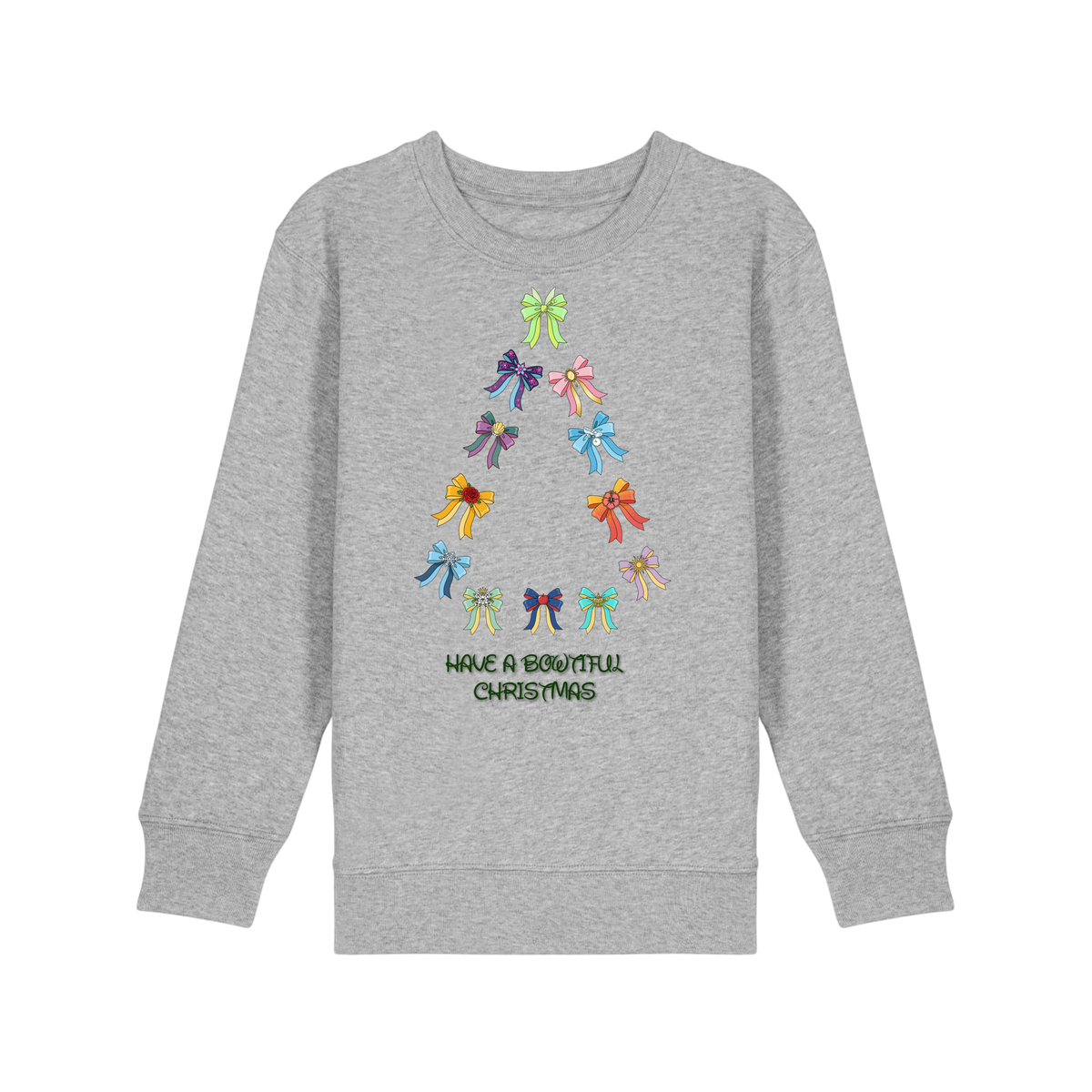 Have A Bowtiful Christmas - Kids Sweatshirt - Heather Grey (front)