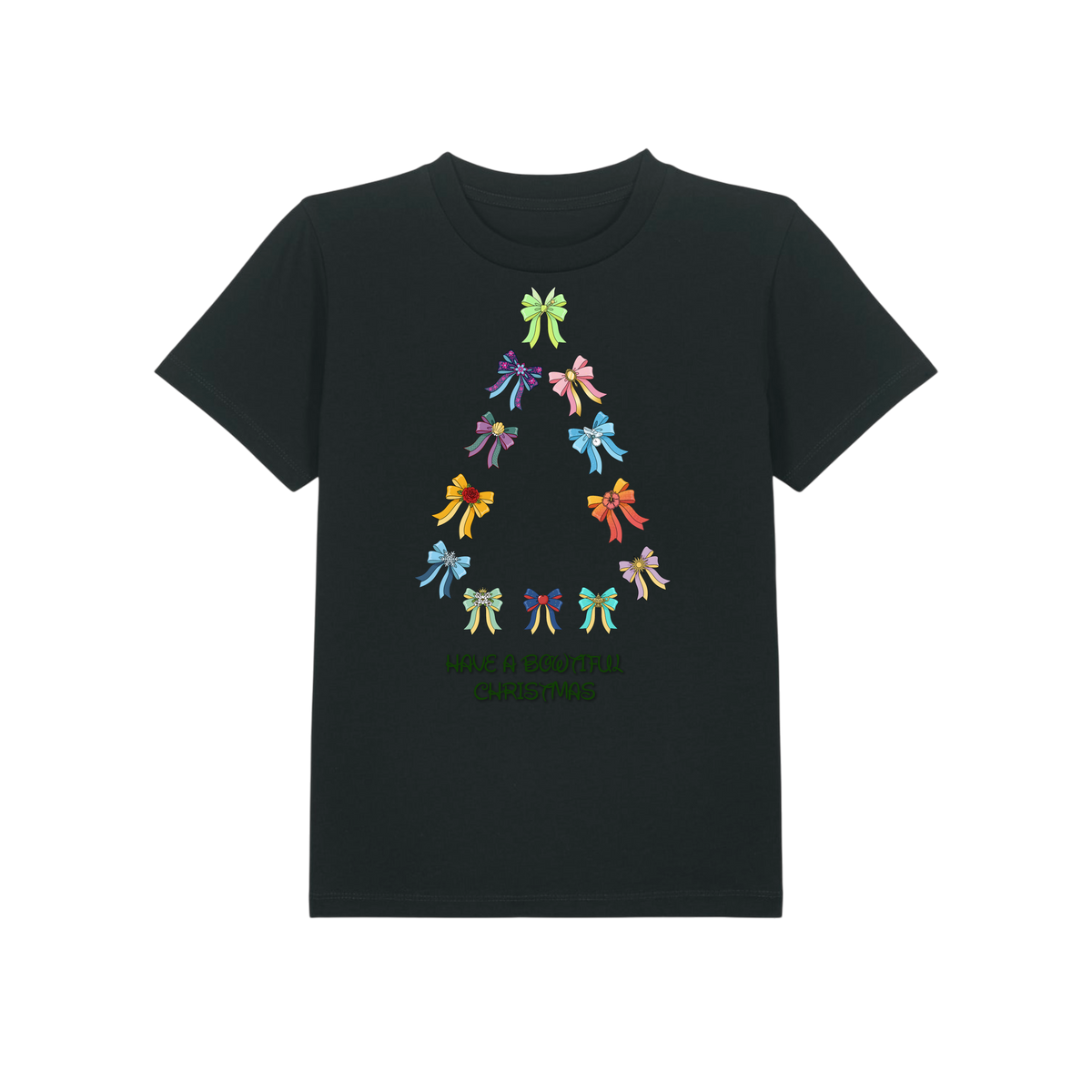 Have A Bowtiful Christmas - Kids T-Shirt - Black (front)
