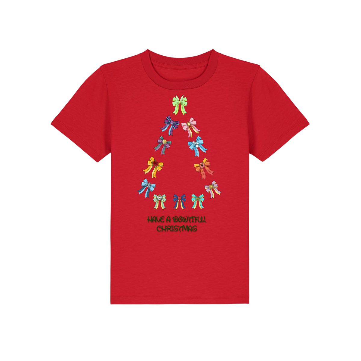Have A Bowtiful Christmas - Kids T-Shirt - Red (front)