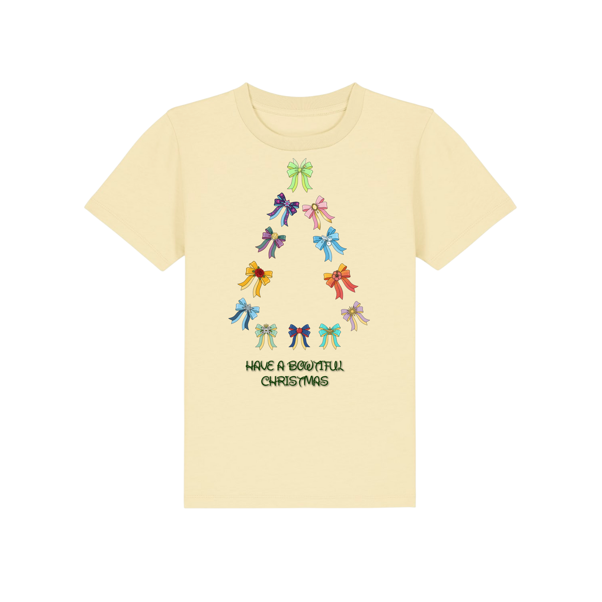 Have A Bowtiful Christmas - Kids T-Shirt - Butter (front)