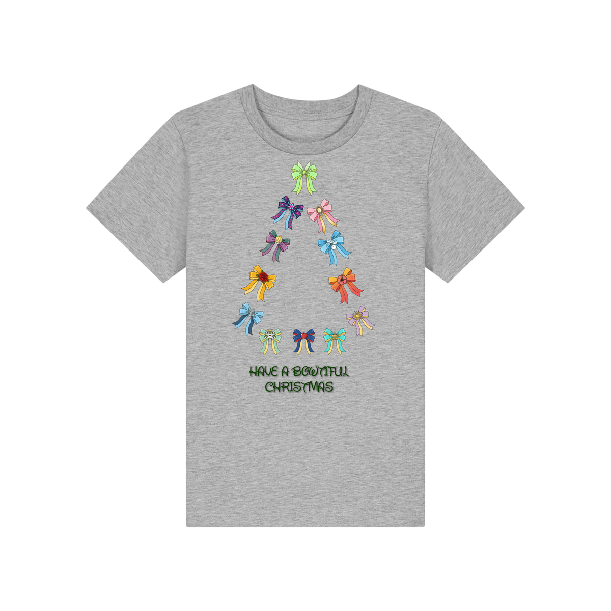 Have A Bowtiful Christmas - Kids T-Shirt - Heather Grey (front)