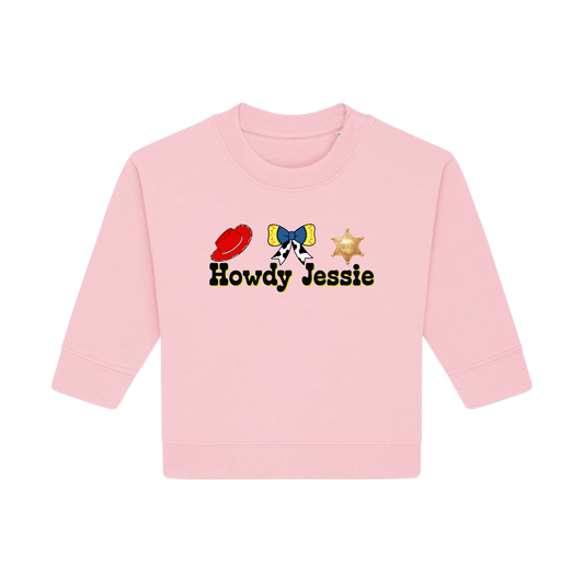 Howdy Jessie - Baby Sweatshirt - Cotton Pink (front)