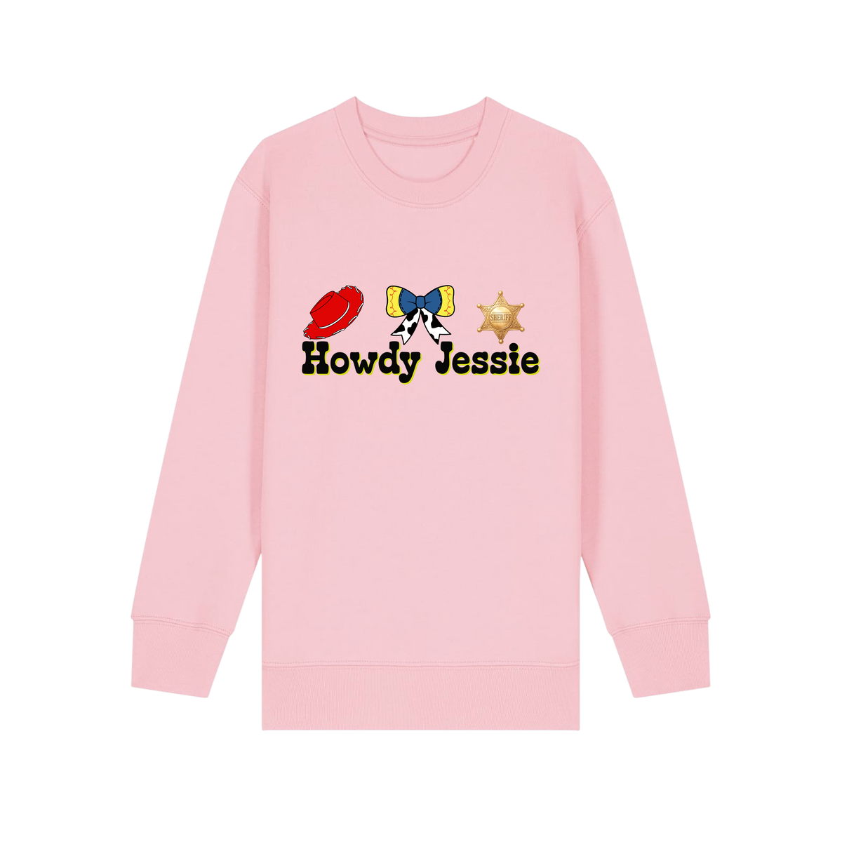 Howdy Jessie - Kids Sweatshirt - Cotton Pink (front)