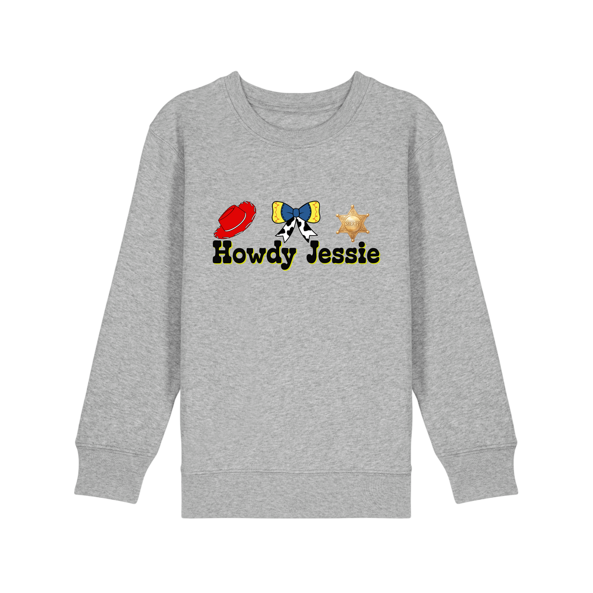 Howdy Jessie - Kids Sweatshirt - Heather Grey (front)