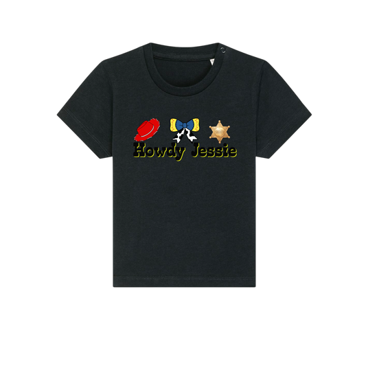 Howdy Jessie - Baby T-Shirt - Black (front)
