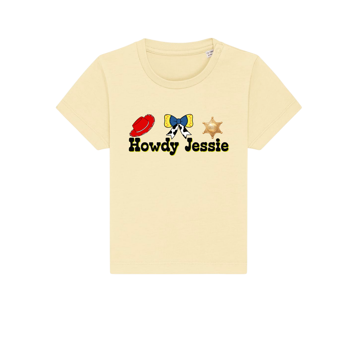 Howdy Jessie - Baby T-Shirt - Butter (front)