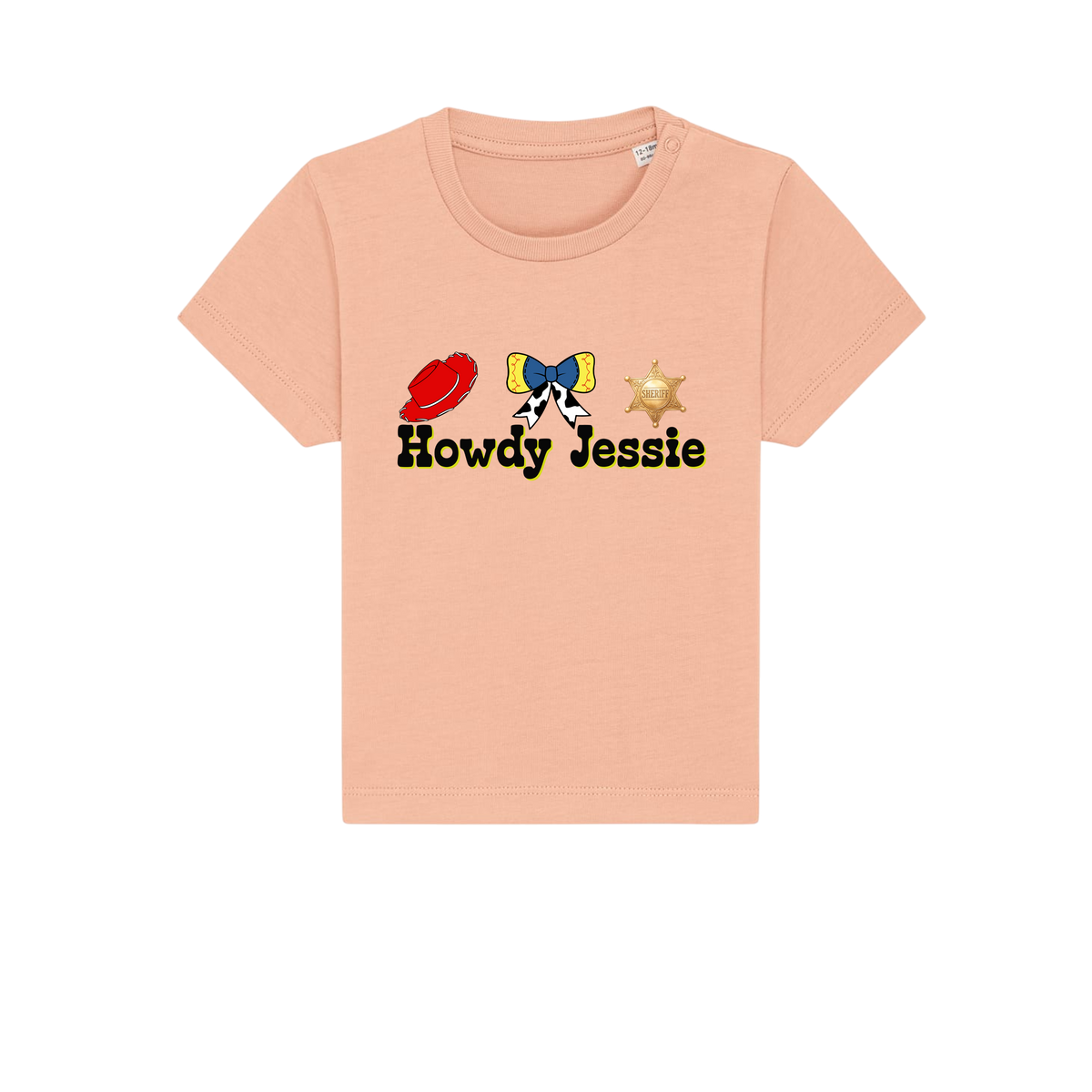 Howdy Jessie - Baby T-Shirt - Fraiche Peche (front)