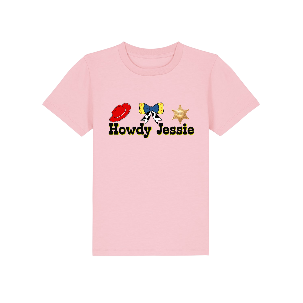 Howdy Jessie - Kids T-Shirt - Cotton Pink (front)