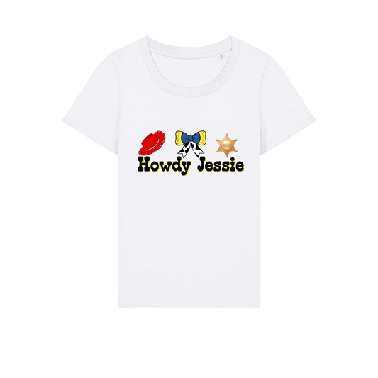 Howdy Jessie - Ladies Fitted T-Shirt - White (front)