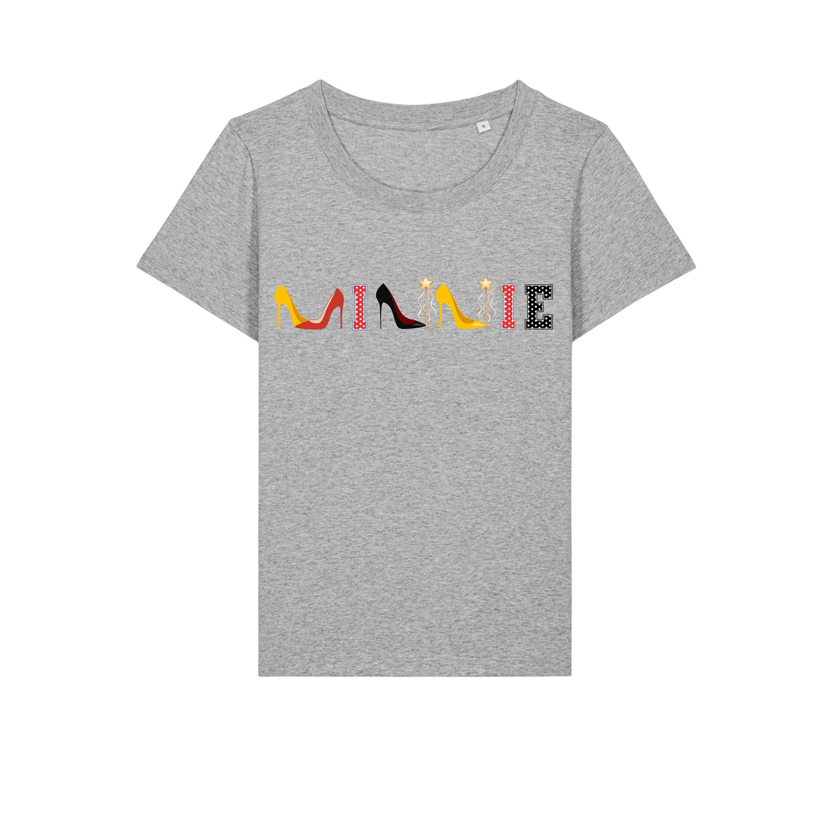 Minnie Shoes - Ladies Fitted T-Shirt - Heather Grey (front)