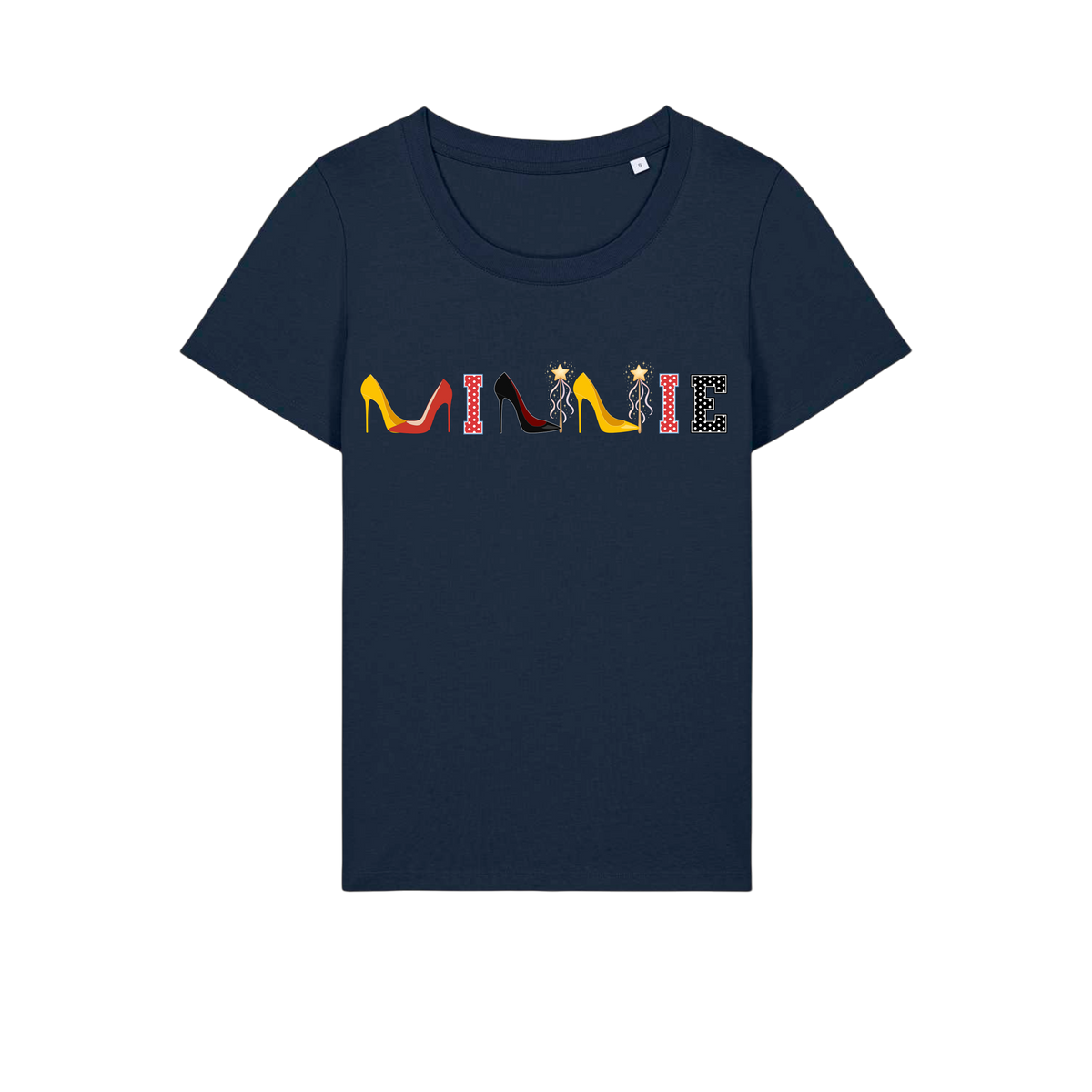 Minnie Shoes - Ladies Fitted T-Shirt - French Navy (front)
