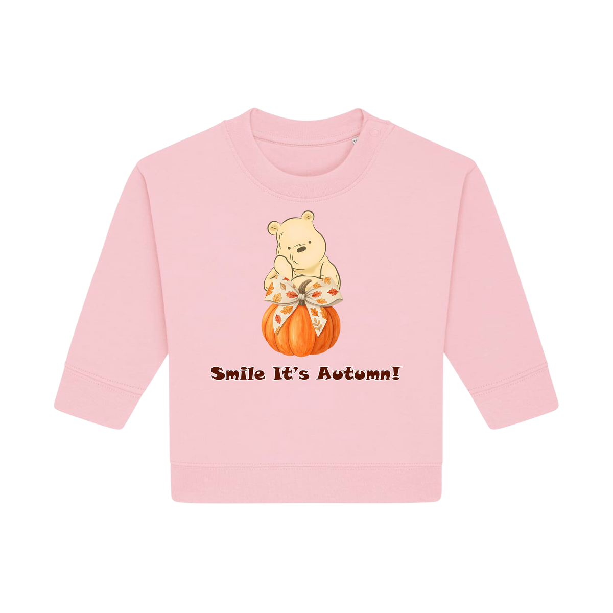 Pooh Bear Autumn - Baby Sweatshirt - Cotton Pink (front)