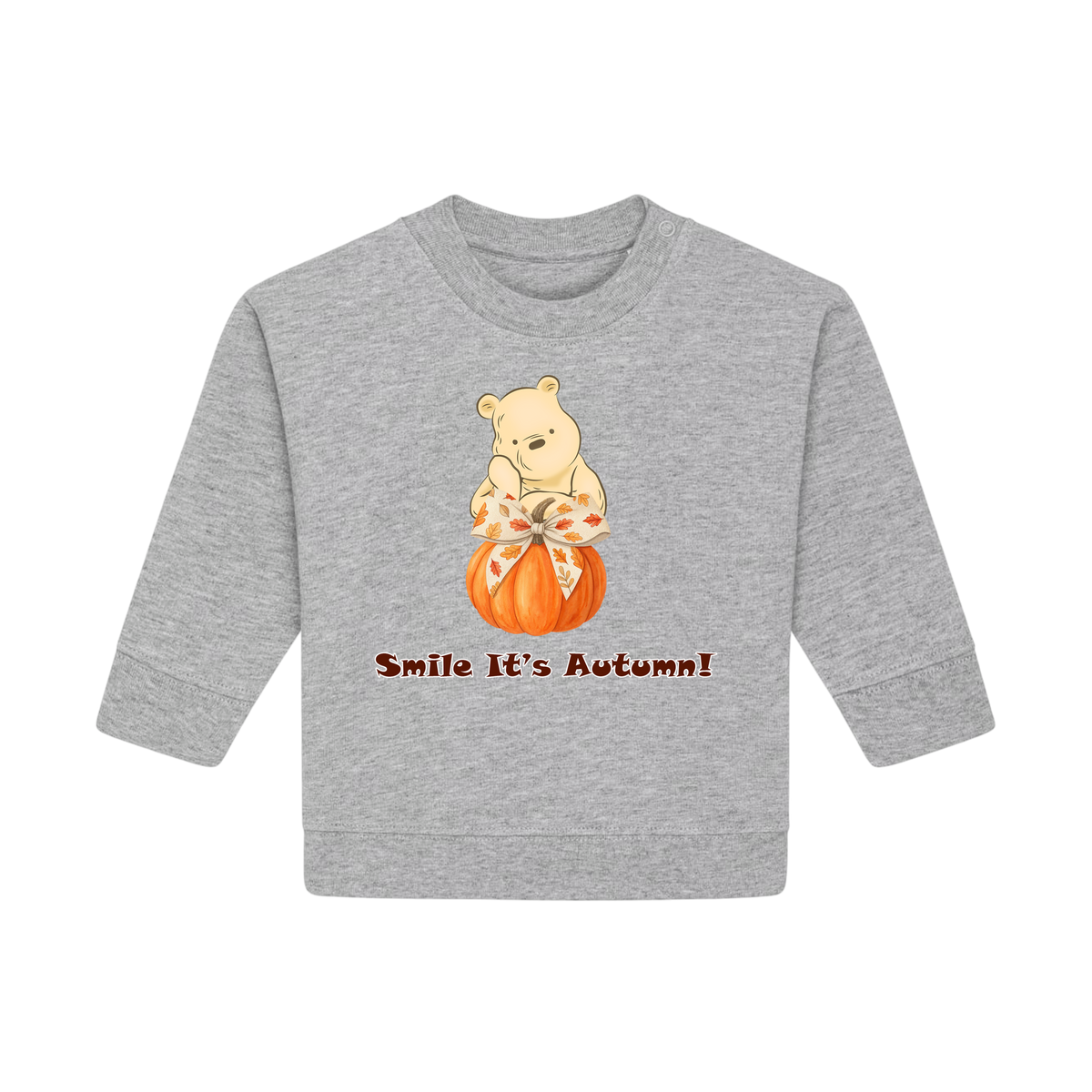 Pooh Bear Autumn - Baby Sweatshirt - Heather Grey (front)