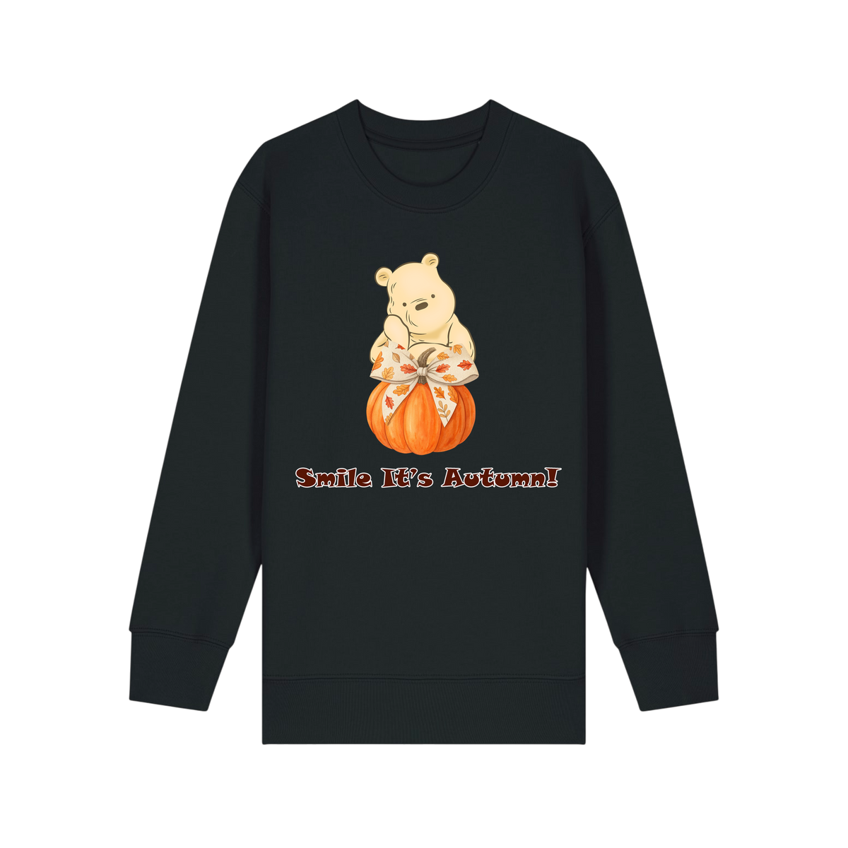 Pooh Bear Autumn - Kids Sweatshirt - Black (front)