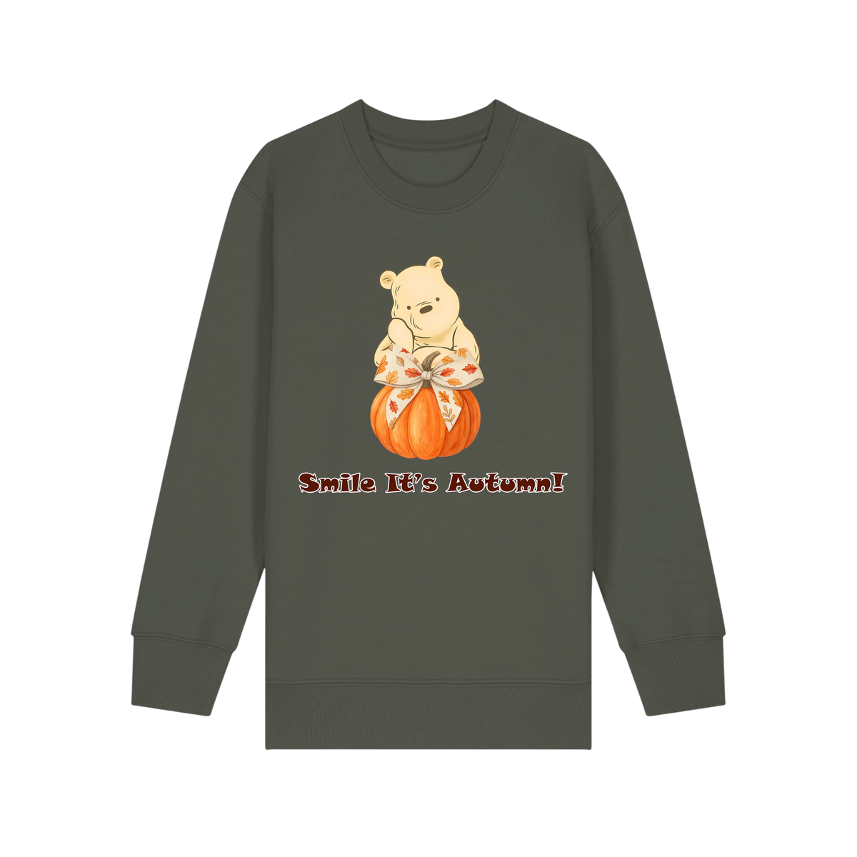 Pooh Bear Autumn - Kids Sweatshirt - Khaki (front)