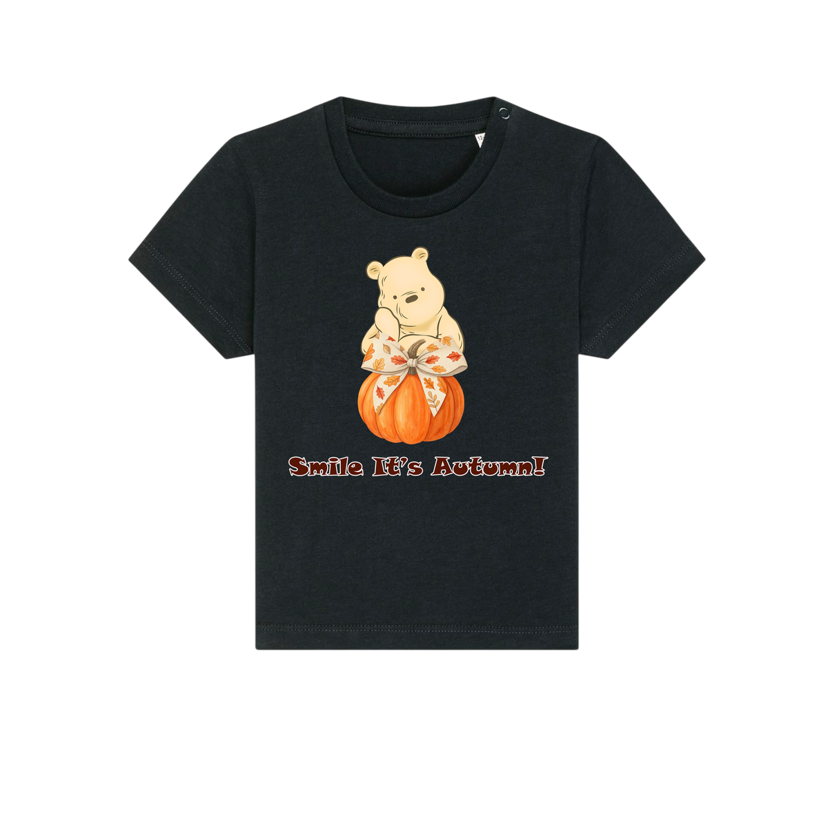 Pooh Bear Autumn - Baby T-Shirt - Black (front)