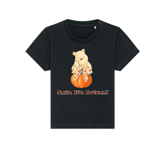 Pooh Bear Autumn - Baby T-Shirt - Black (front)