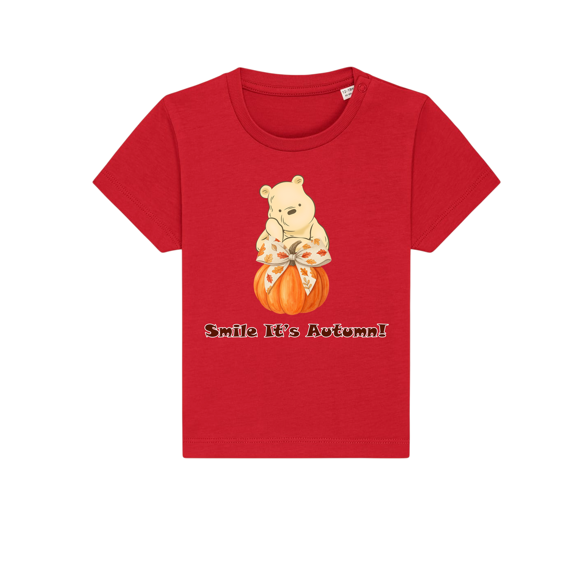 Pooh Bear Autumn - Baby T-Shirt - Red (front)