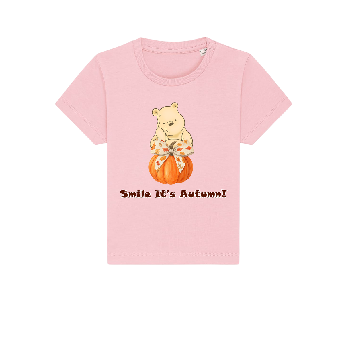Pooh Bear Autumn - Baby T-Shirt - Cotton Pink (front)