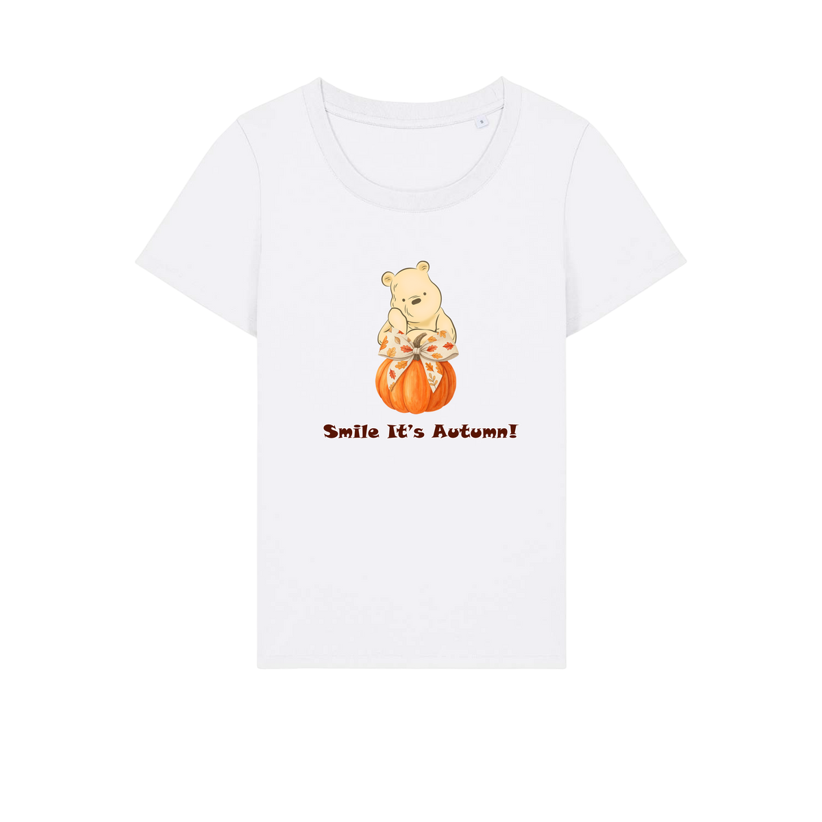 Pooh Bear Autumn - Ladies Fitted T-Shirt - White (front)